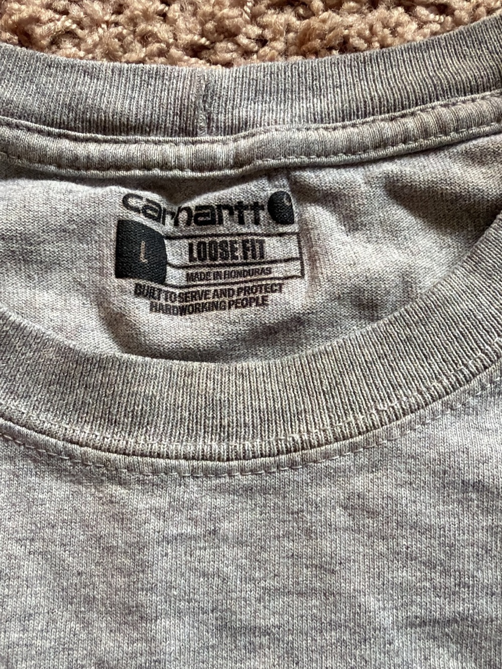 CARHARTT - 6 Men’s Short and Long Sleeve Shirts, Size Large (Loose /Relaxed Fit) - Picture 10 of 12